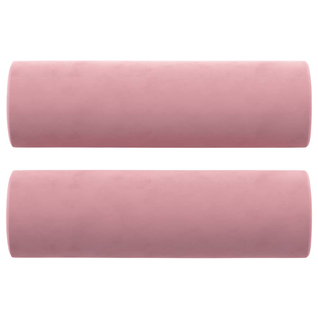 Tweezitsbank Met Sierkussens Fluweel 140 cm Roze