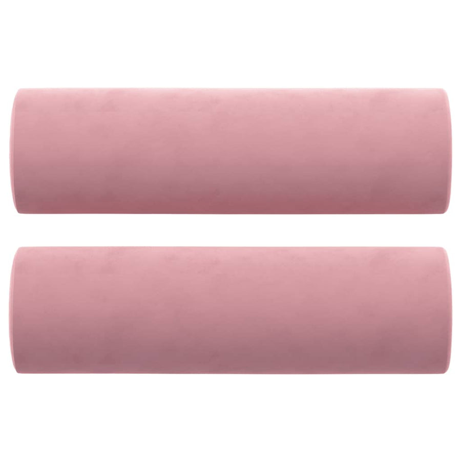 Tweezitsbank Met Sierkussens Fluweel 140 cm Roze