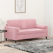 Tweezitsbank 140 cm fluweel roze