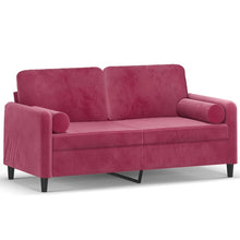 Tweezitsbank Met Sierkussens Fluweel 140 cm Wijnrood