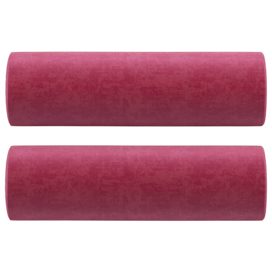 Tweezitsbank Met Sierkussens Fluweel 140 cm Wijnrood