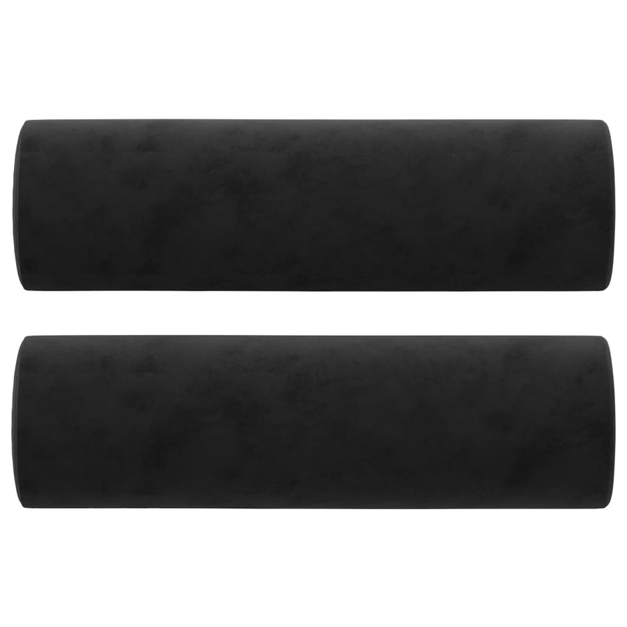 Tweezitsbank Met Sierkussens Fluweel 140 cm Zwart