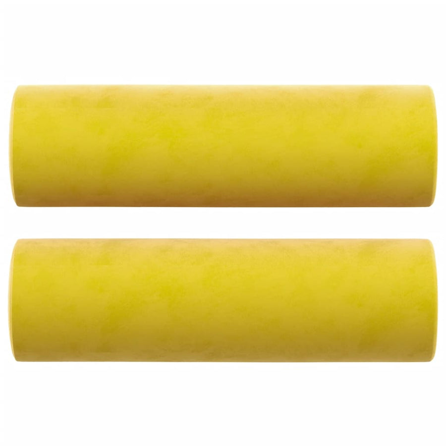 Tweezitsbank Met Sierkussens Fluweel 140 cm Geel