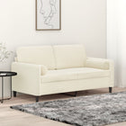 Tweezitsbank 140 cm fluweel crèmekleurig