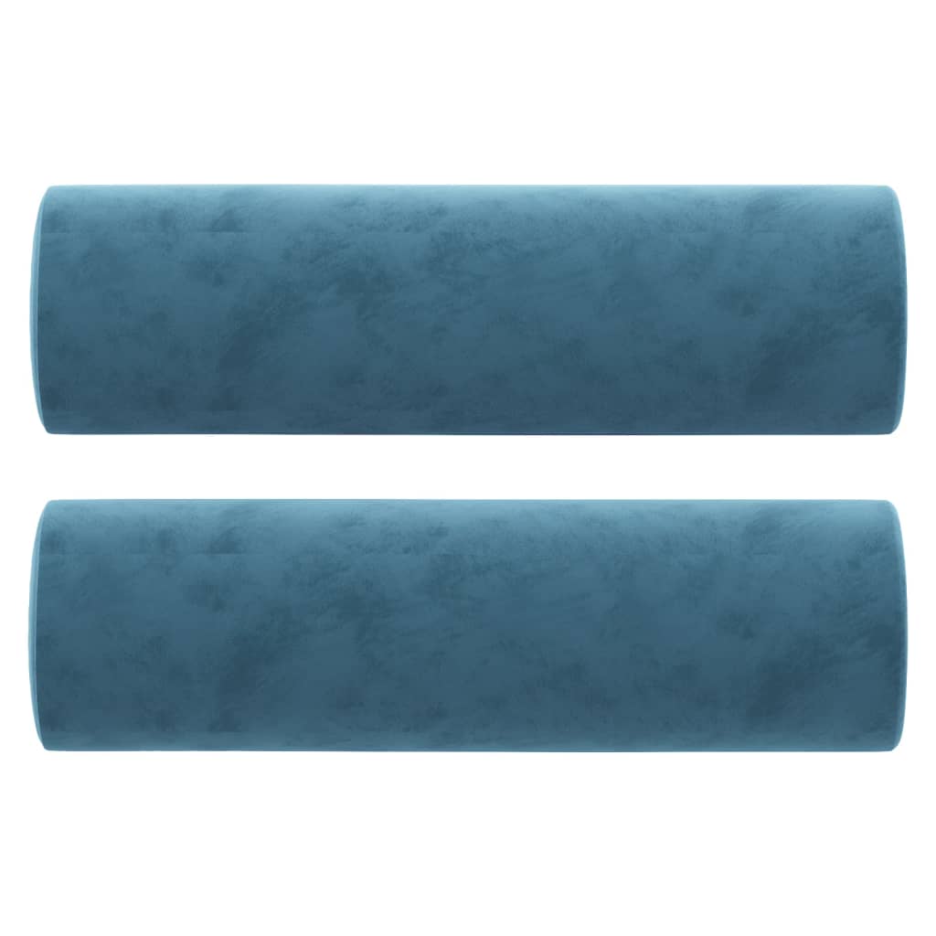 Tweezitsbank Met Sierkussens Fluweel 140 cm Blauw