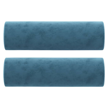 Tweezitsbank Met Sierkussens Fluweel 140 cm Blauw