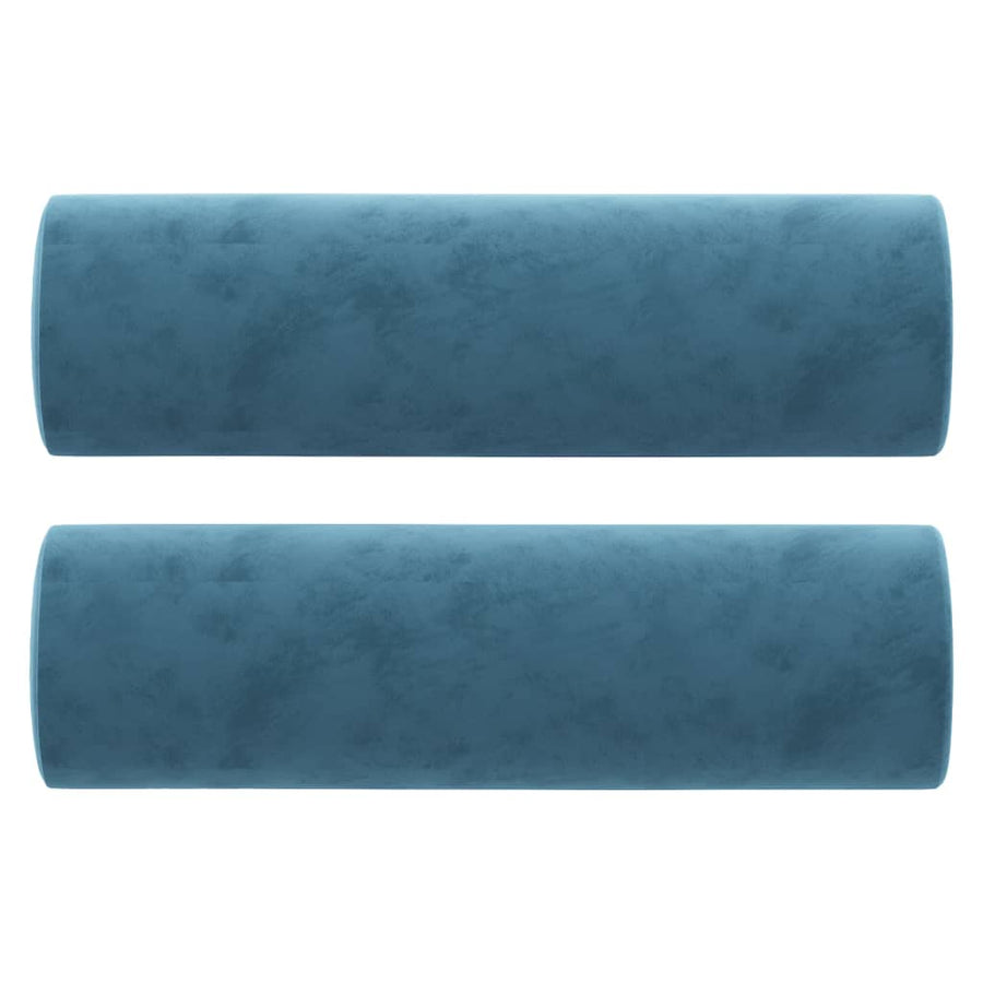 Tweezitsbank Met Sierkussens Fluweel 140 cm Blauw