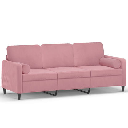 Driezitsbank Met Sierkussens Fluweel 180 cm Roze