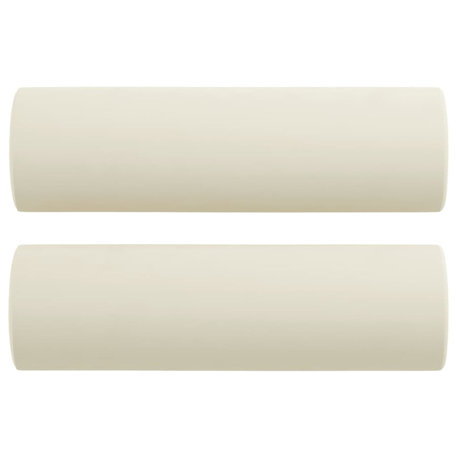 Driezitsbank Met Sierkussens Fluweel Kleurig 180 cm crème