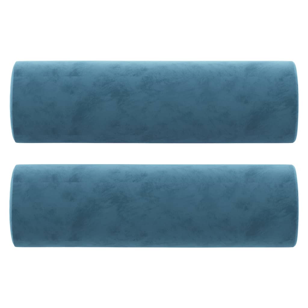 Driezitsbank Met Sierkussens Fluweel 180 cm Blauw