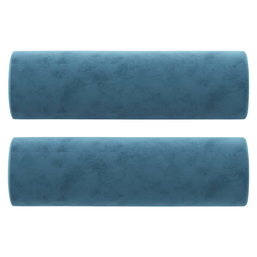 Driezitsbank Met Sierkussens Fluweel 180 cm Blauw