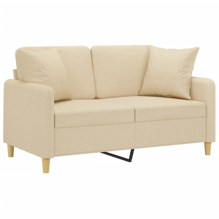 Tweezitsbank Met Sierkussens Stof Kleurig 120 cm Crème