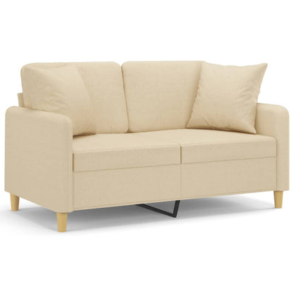 Tweezitsbank Met Sierkussens Stof Kleurig 120 cm Crème