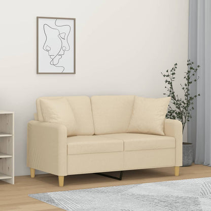 Tweezitsbank Met Sierkussens Stof Kleurig 120 cm Crème