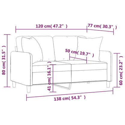 Tweezitsbank Met Sierkussens Stof 120 cm