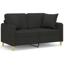 Tweezitsbank Met Sierkussens Stof 120 cm Zwart