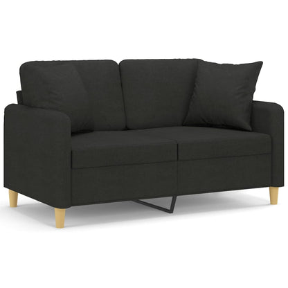 Tweezitsbank Met Sierkussens Stof 120 cm Zwart