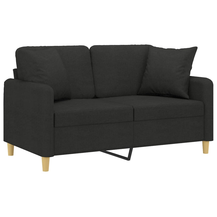 Tweezitsbank Met Sierkussens Stof 120 cm Zwart