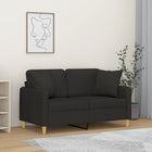 Tweezitsbank 120 cm stof zwart