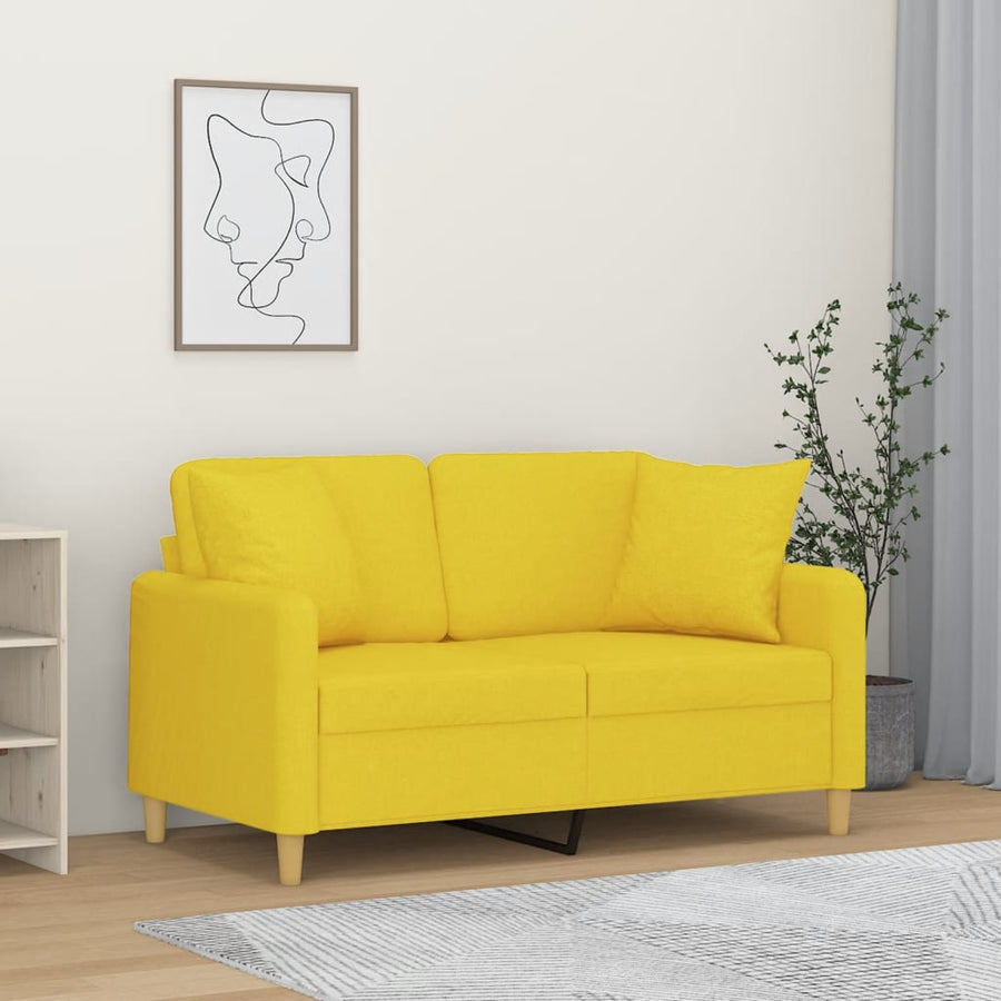 Tweezitsbank Met Sierkussens Stof 120 cm