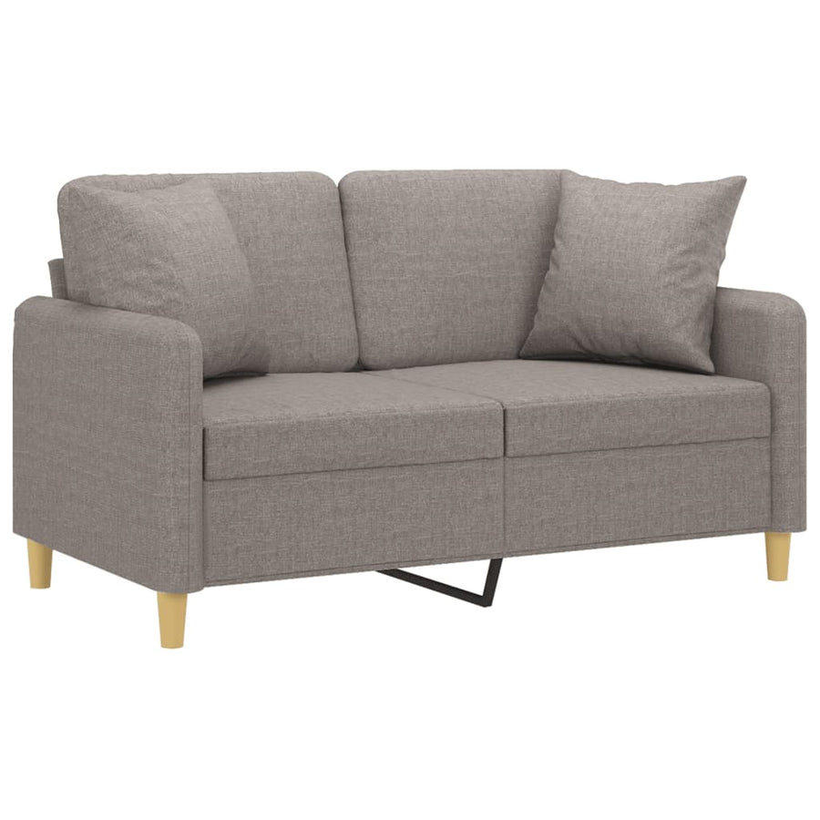 Tweezitsbank Met Sierkussens Stof 120 cm Taupe