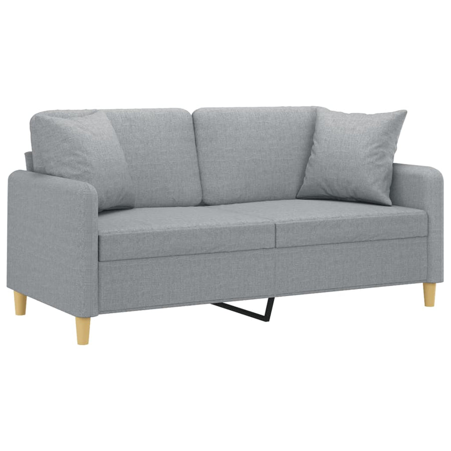 Tweezitsbank Met Sierkussens Stof 140 cm Lichtgrijs