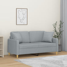 Tweezitsbank Met Sierkussens Stof 140 cm Lichtgrijs