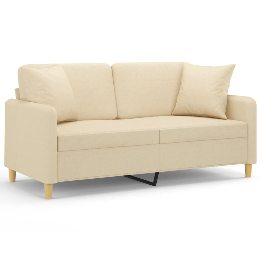 Tweezitsbank Met Sierkussens Stof Kleurig 140 cm Crème