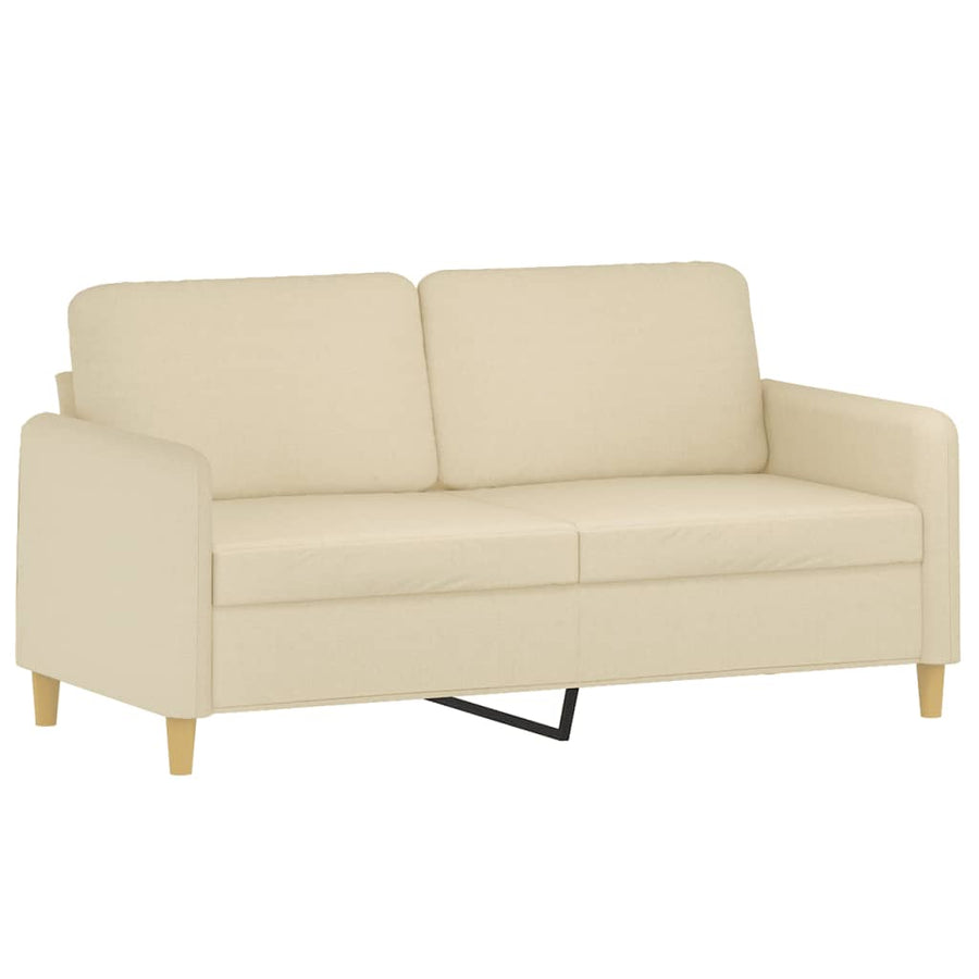 Tweezitsbank Met Sierkussens Stof Kleurig 140 cm Crème