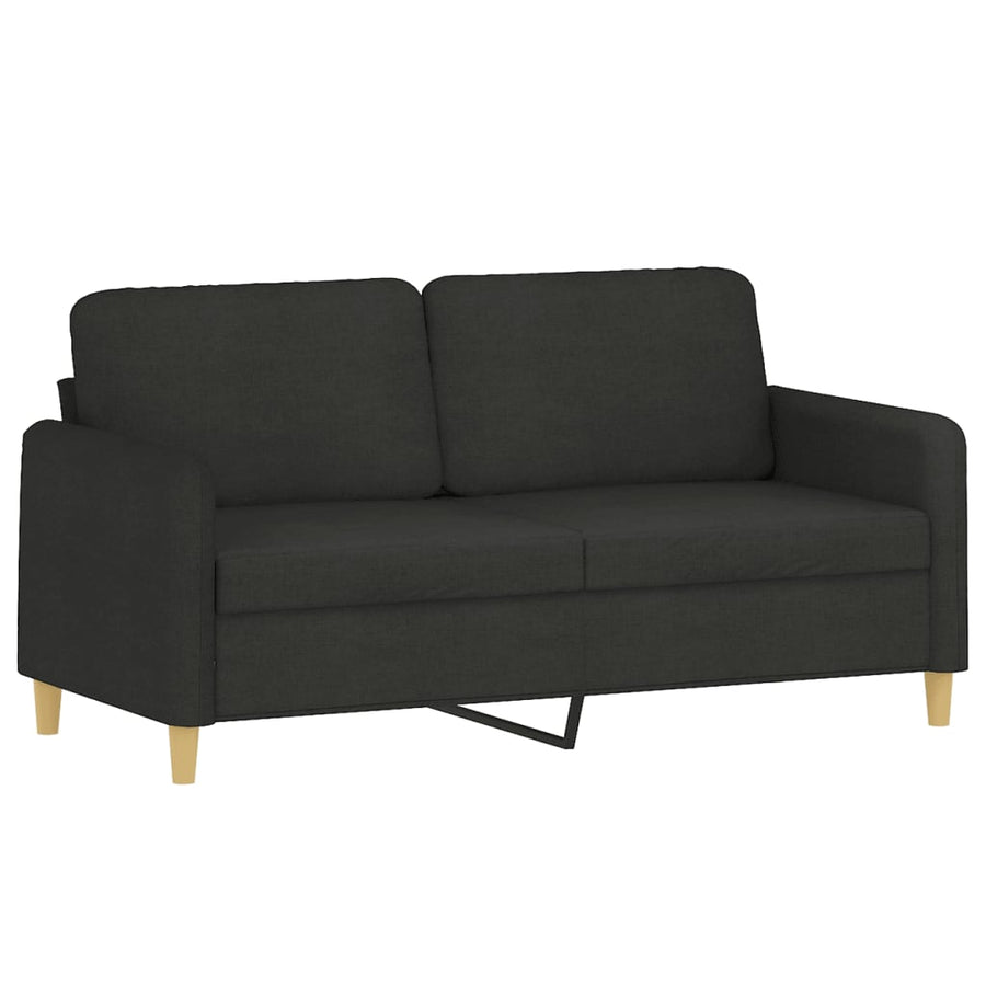 Tweezitsbank Met Sierkussens Stof 140 cm Zwart