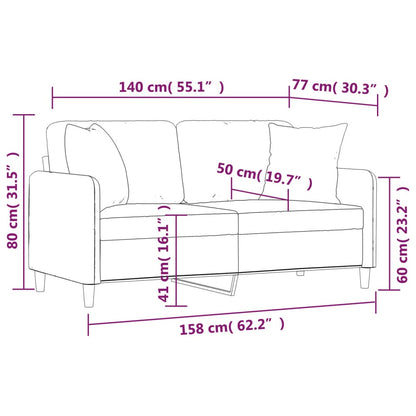 Tweezitsbank Met Sierkussens Stof 140 cm Zwart