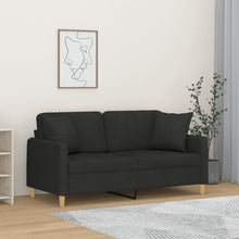 Tweezitsbank Met Sierkussens Stof 140 cm Zwart