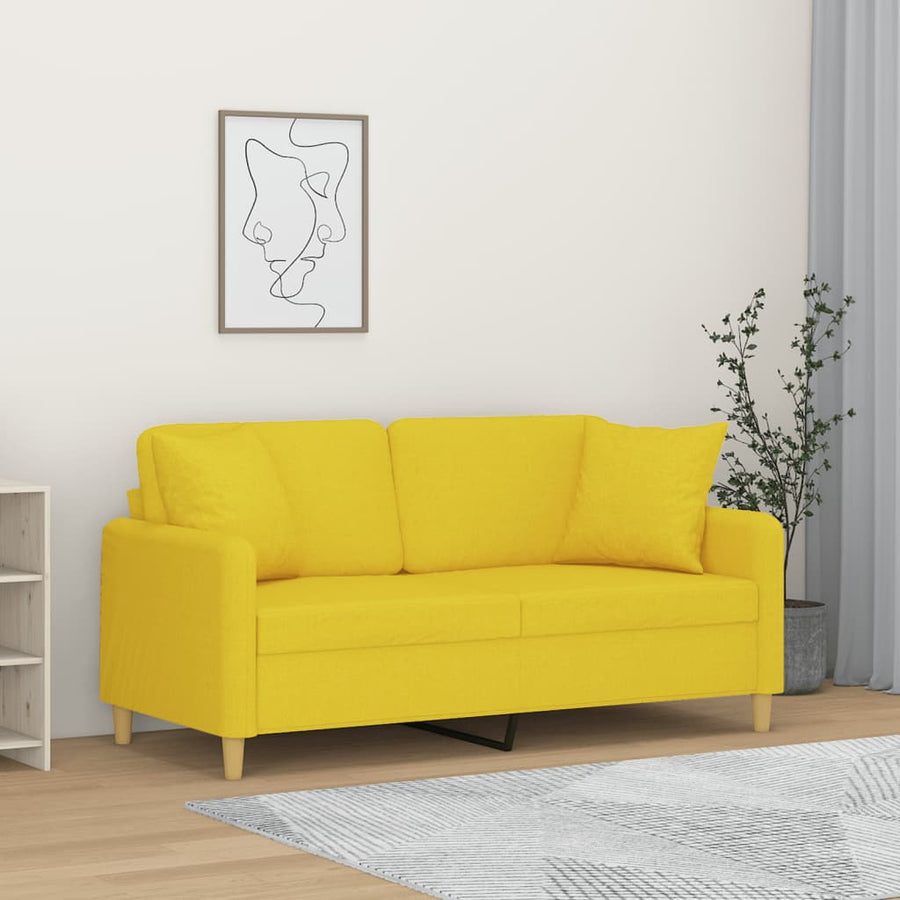 Tweezitsbank Met Sierkussens Stof 140 cm