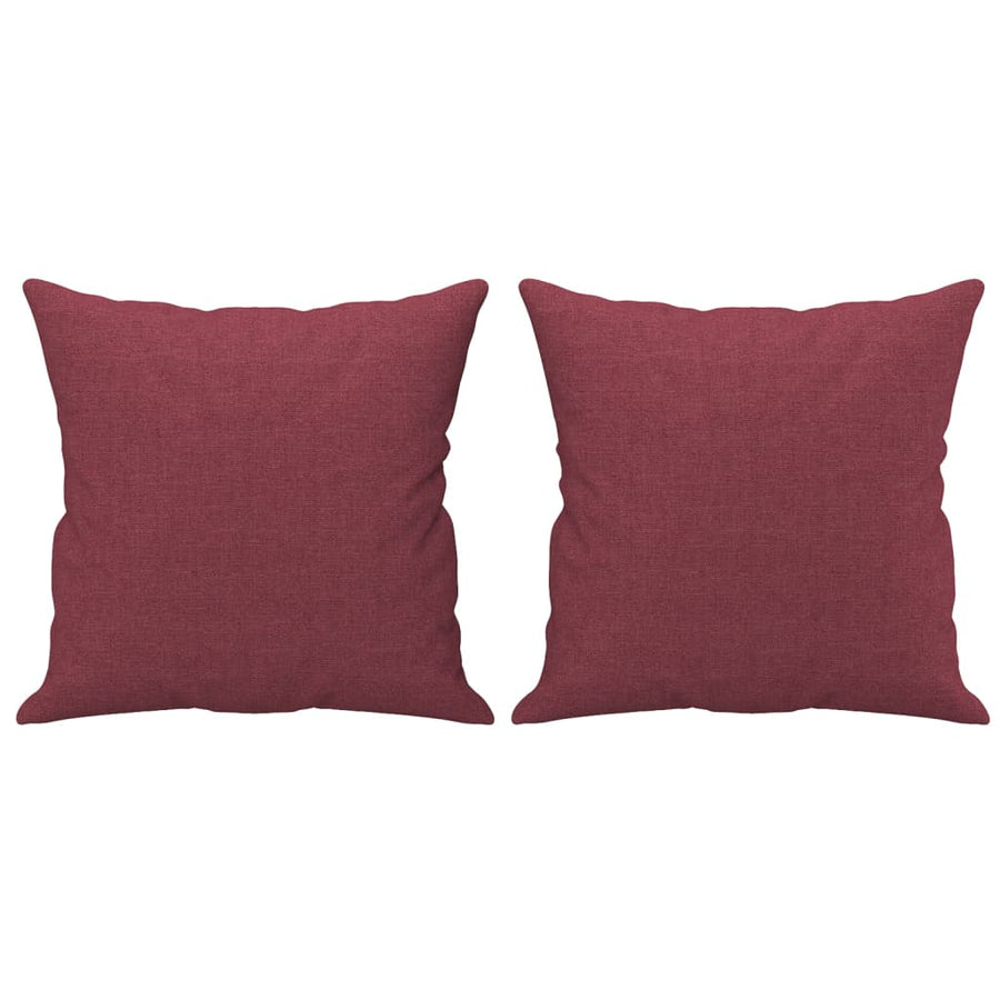 Tweezitsbank met sierkussens 140 cm stof wijnrood