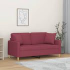 Tweezitsbank 140 cm stof wijnrood