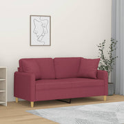 Tweezitsbank 140 cm stof wijnrood