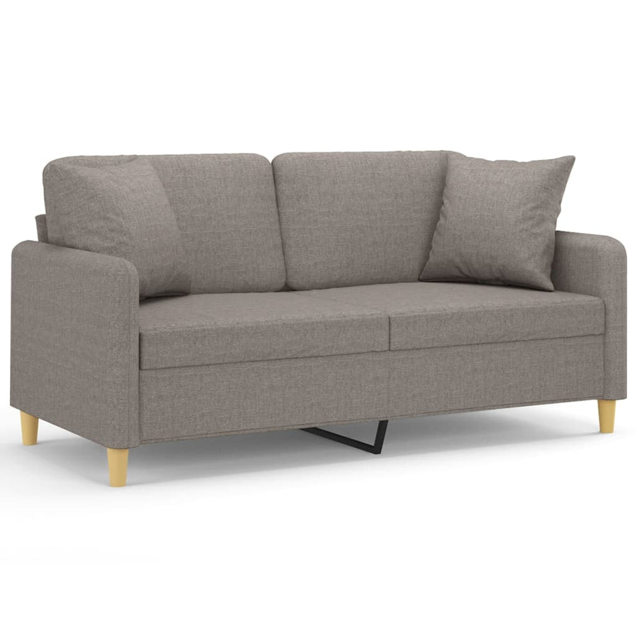 Tweezitsbank Met Sierkussens Stof 140 cm Taupe