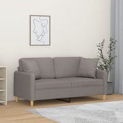 Tweezitsbank 140 cm stof taupe met sierkussens