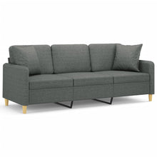 Driezitsbank Met Sierkussens Stof 180 cm Donkergrijs