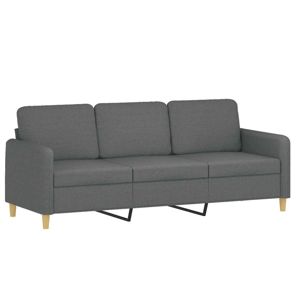 Driezitsbank Met Sierkussens Stof 180 cm Donkergrijs