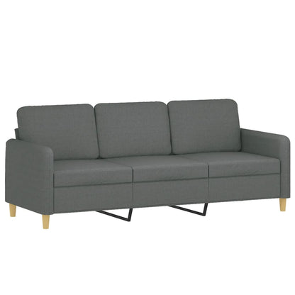 Driezitsbank Met Sierkussens Stof 180 cm Donkergrijs