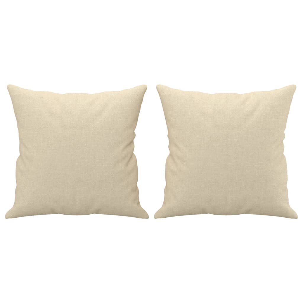 Driezitsbank Met Sierkussens Stof Kleurig 180 cm Crème