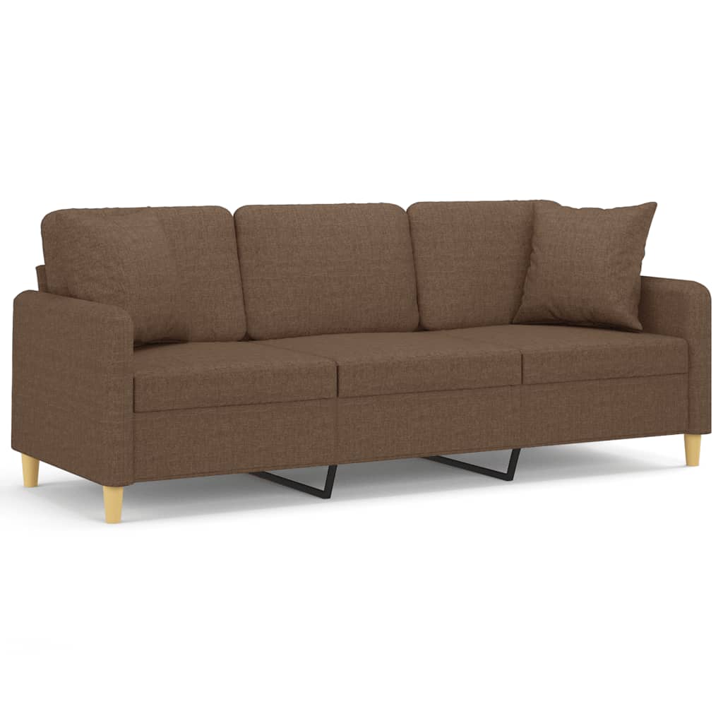 Driezitsbank Met Sierkussens Stof 180 cm Bruin