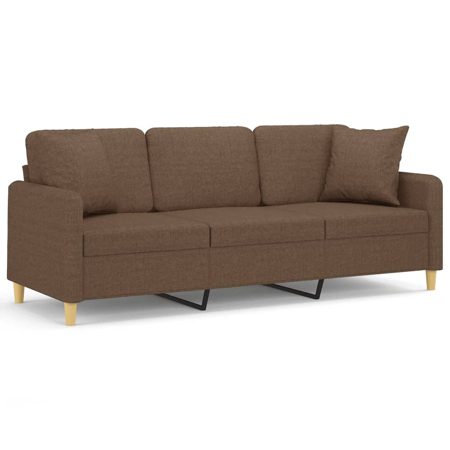 Driezitsbank Met Sierkussens Stof 180 cm Bruin