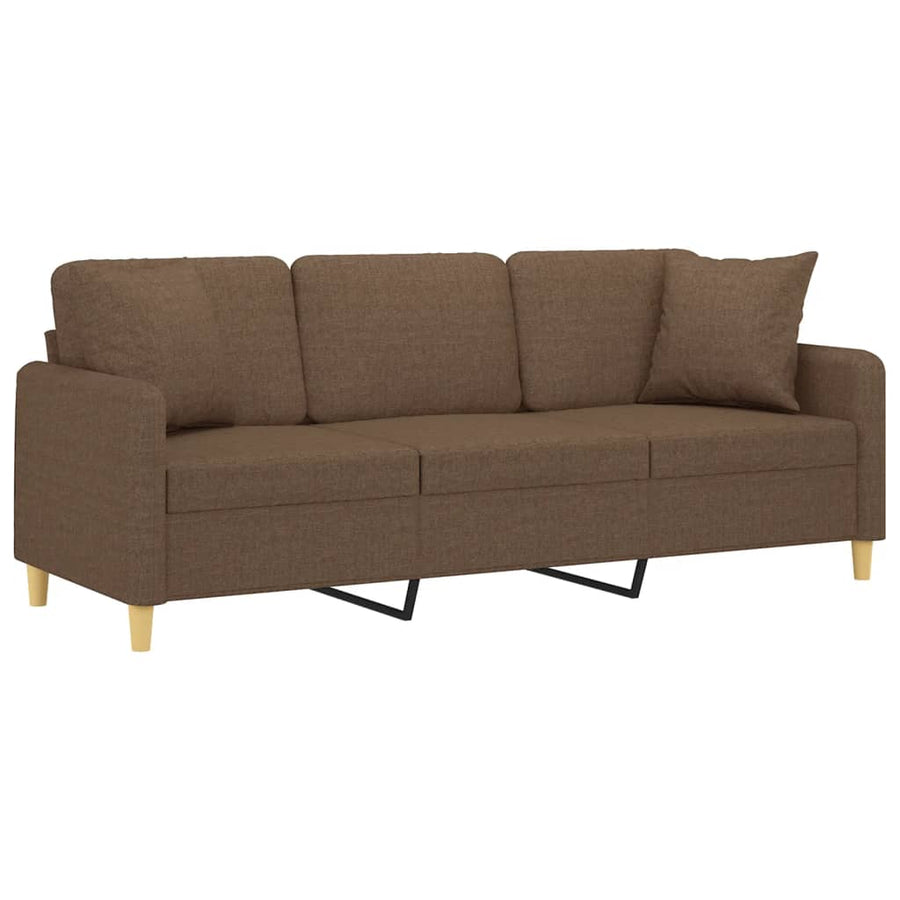 Driezitsbank Met Sierkussens Stof 180 cm Bruin