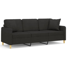 Driezitsbank Met Sierkussens Stof 180 cm Zwart