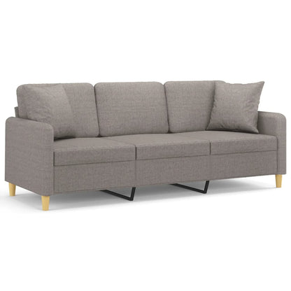 Driezitsbank Met Sierkussens Stof 180 cm Taupe