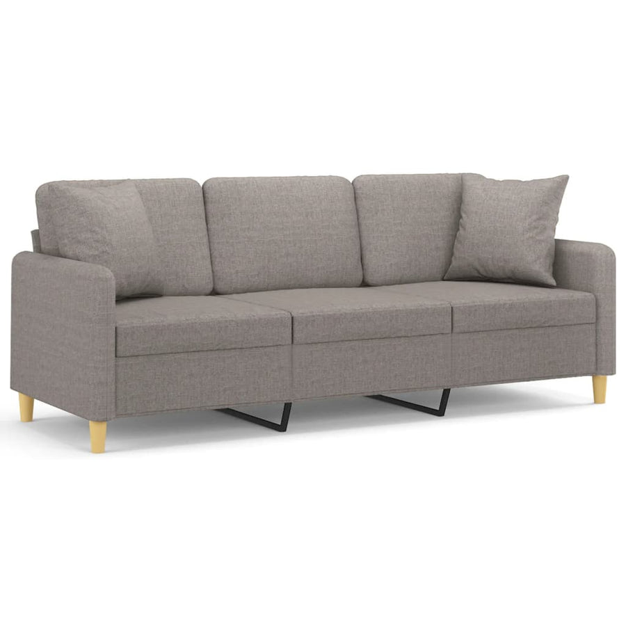 Driezitsbank Met Sierkussens Stof 180 cm Taupe