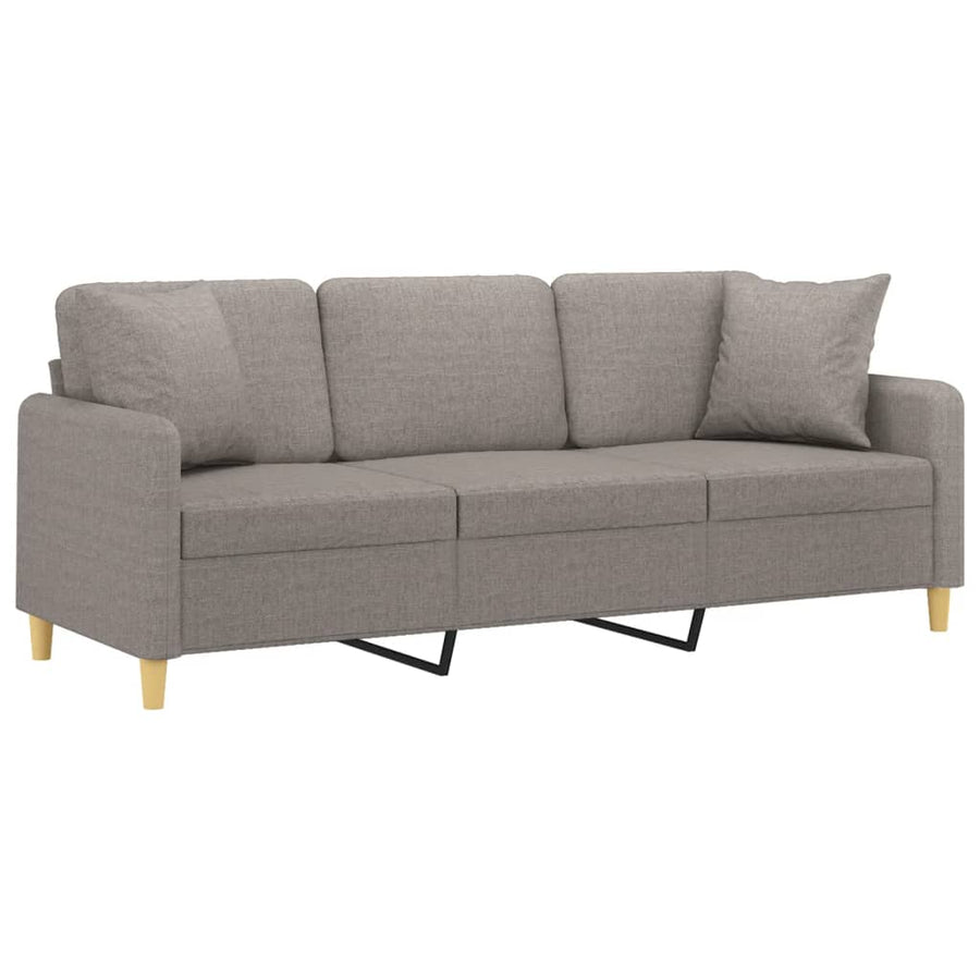 Driezitsbank Met Sierkussens Stof 180 cm Taupe
