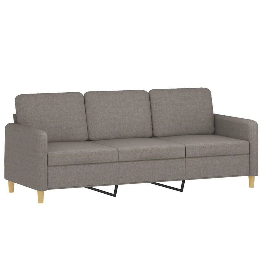 Driezitsbank Met Sierkussens Stof 180 cm Taupe